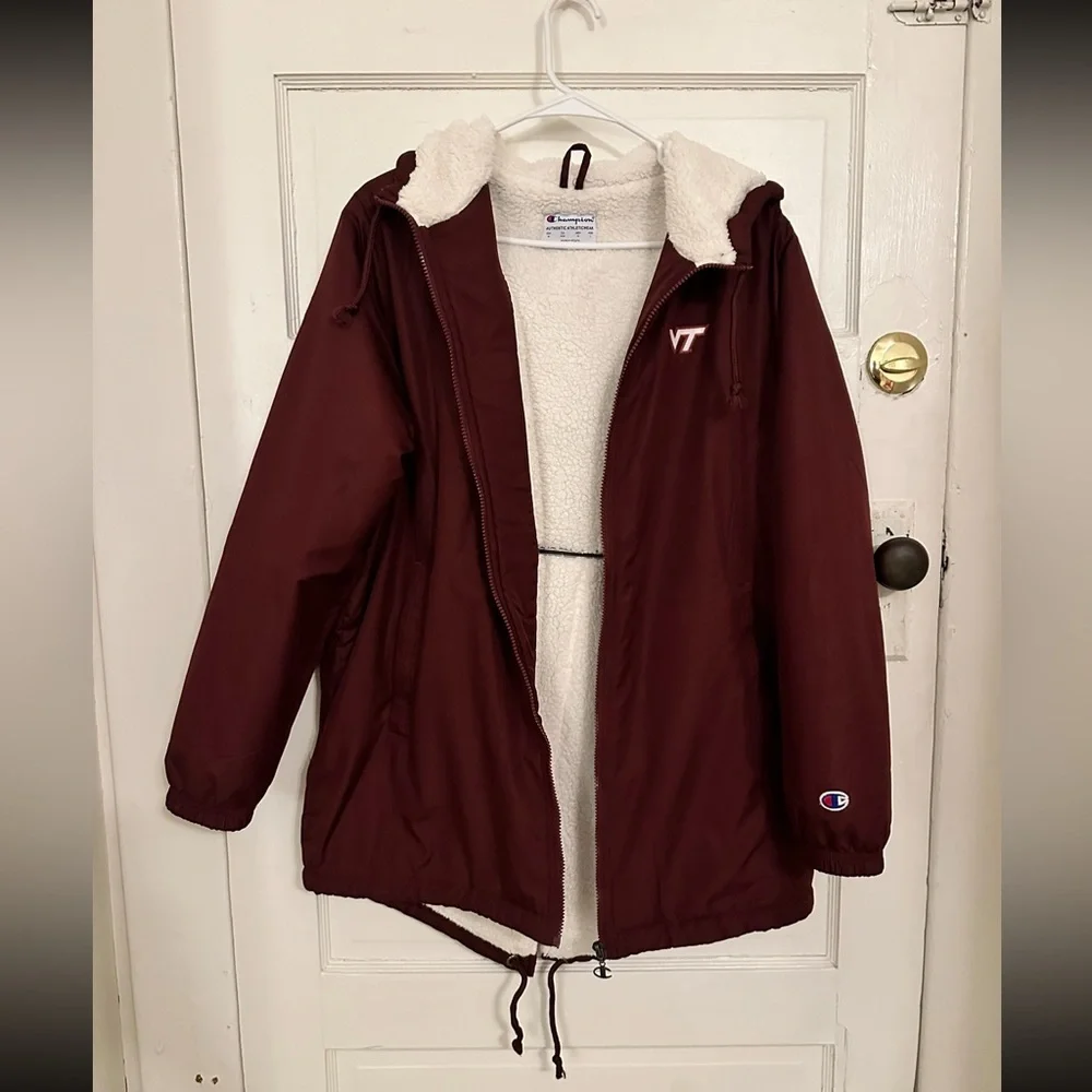 Virginia Tech Men's Sherpa Lined Stadium Jacket by Champion - Picture 6 of 10